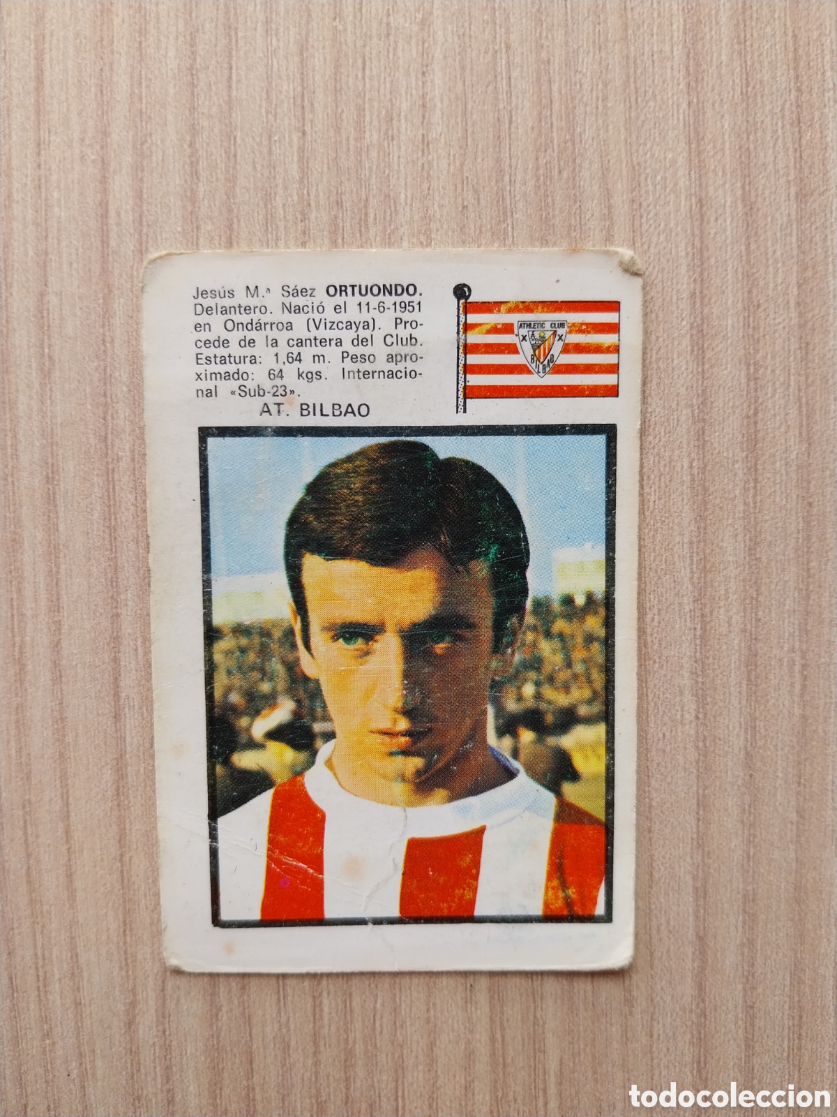 Cromos de F&uacute;tbol: ORTUONDO FHER 1971 1972 71 72 CROMO NUNCA PEGADO ATHLETIC CLUB DE BILBAO F&Uacute;TBOL LIGA