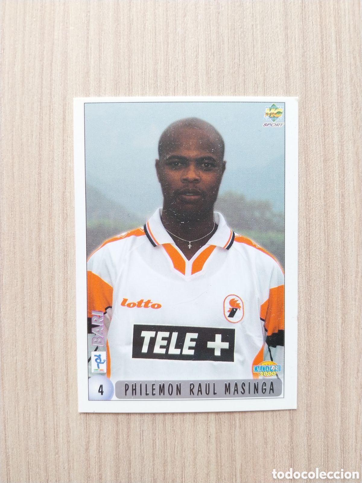 Cromos de F&uacute;tbol: PHILEMON RAUL MASINGA CARLO CARDASCIO N&deg; 4 CALCIATORI 1999 2000 99 00 BARI MUNDICROMO ITALIA CARTA