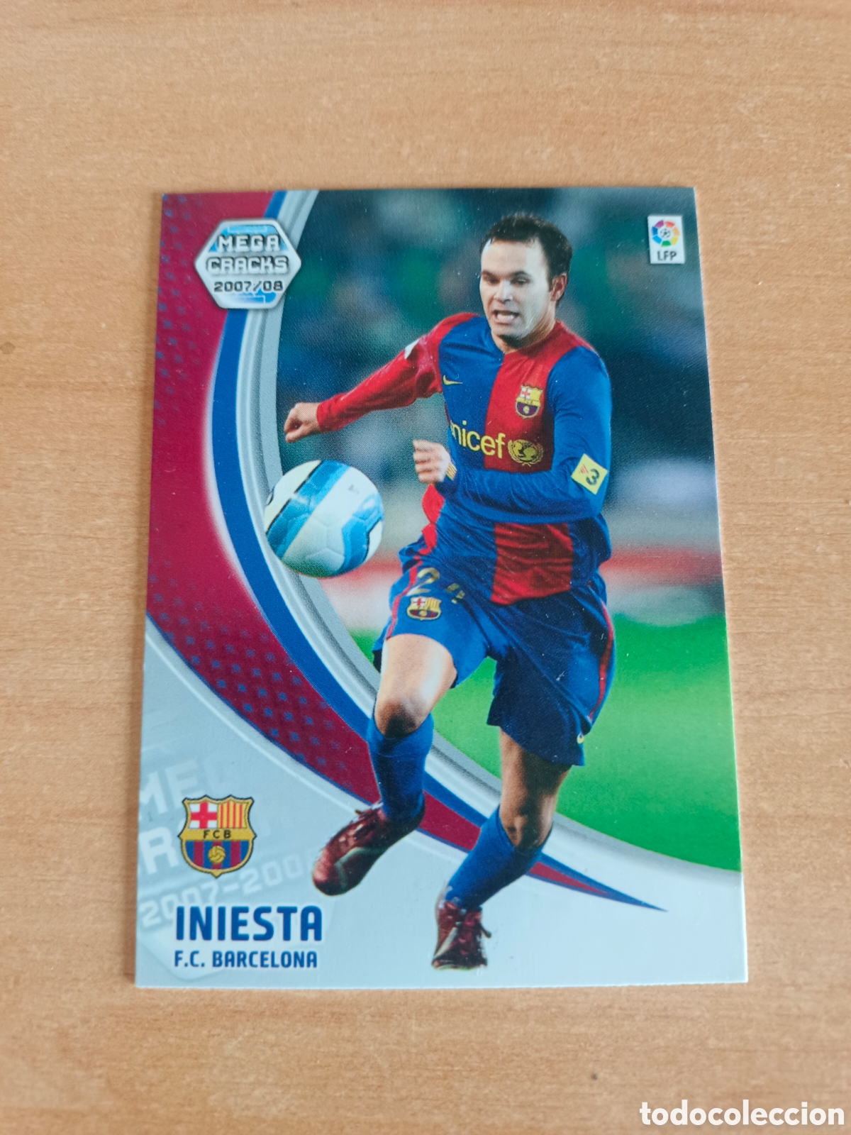 Cromos de F&uacute;tbol: INIESTA FC BARCELONA. MEGACRACKS 2007-2008. MUY BUEN ESTADO