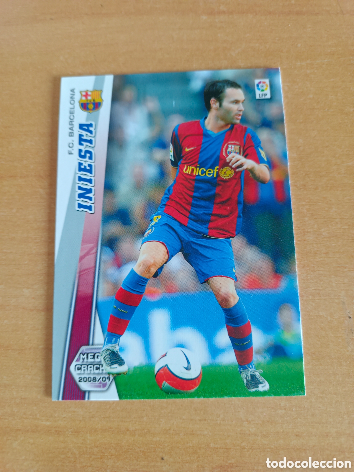 Cromos de F&uacute;tbol: INIESTA FC BARCELONA. MEGACRACKS 2008-2009. MUY BUEN ESTADO