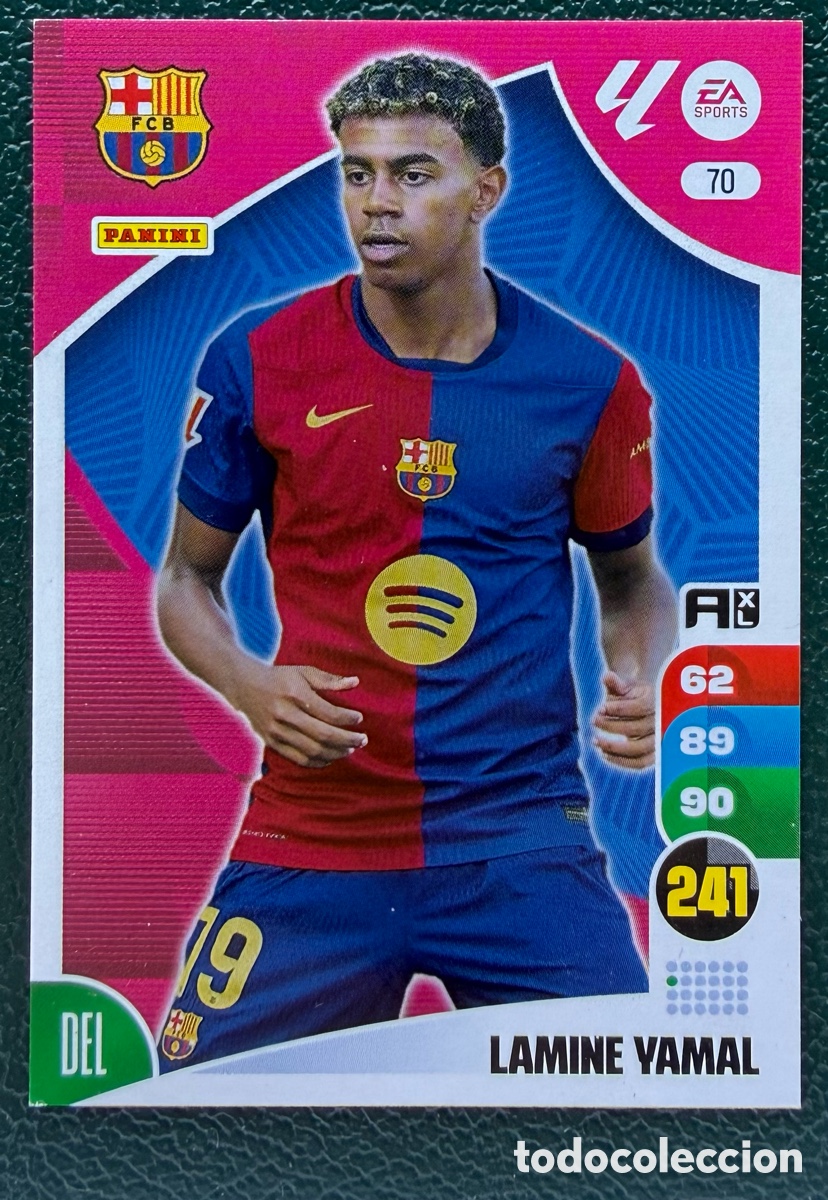 Cromos de F&uacute;tbol: 70 LAMINE YAMAL FC BARCELONA FICHAS ALBUM ADRENALYN XL 2024 2025 24 25