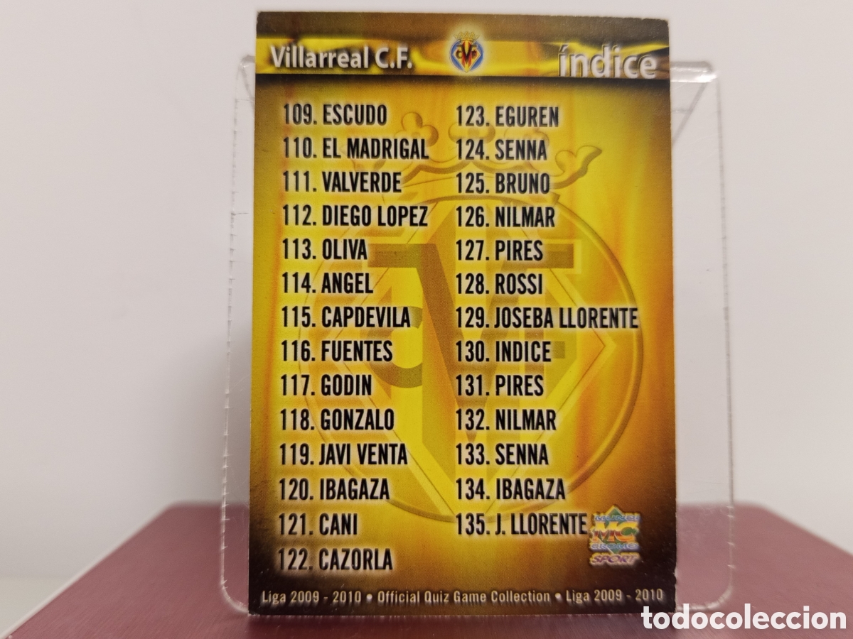 Fu&szlig;ball-Sticker: ❇️ CROMO ⚽ &Iacute;NDICE VILLARREAL 130 FICHAS LIGA QUIZ COLLECTION MUNDICROMO ❇️