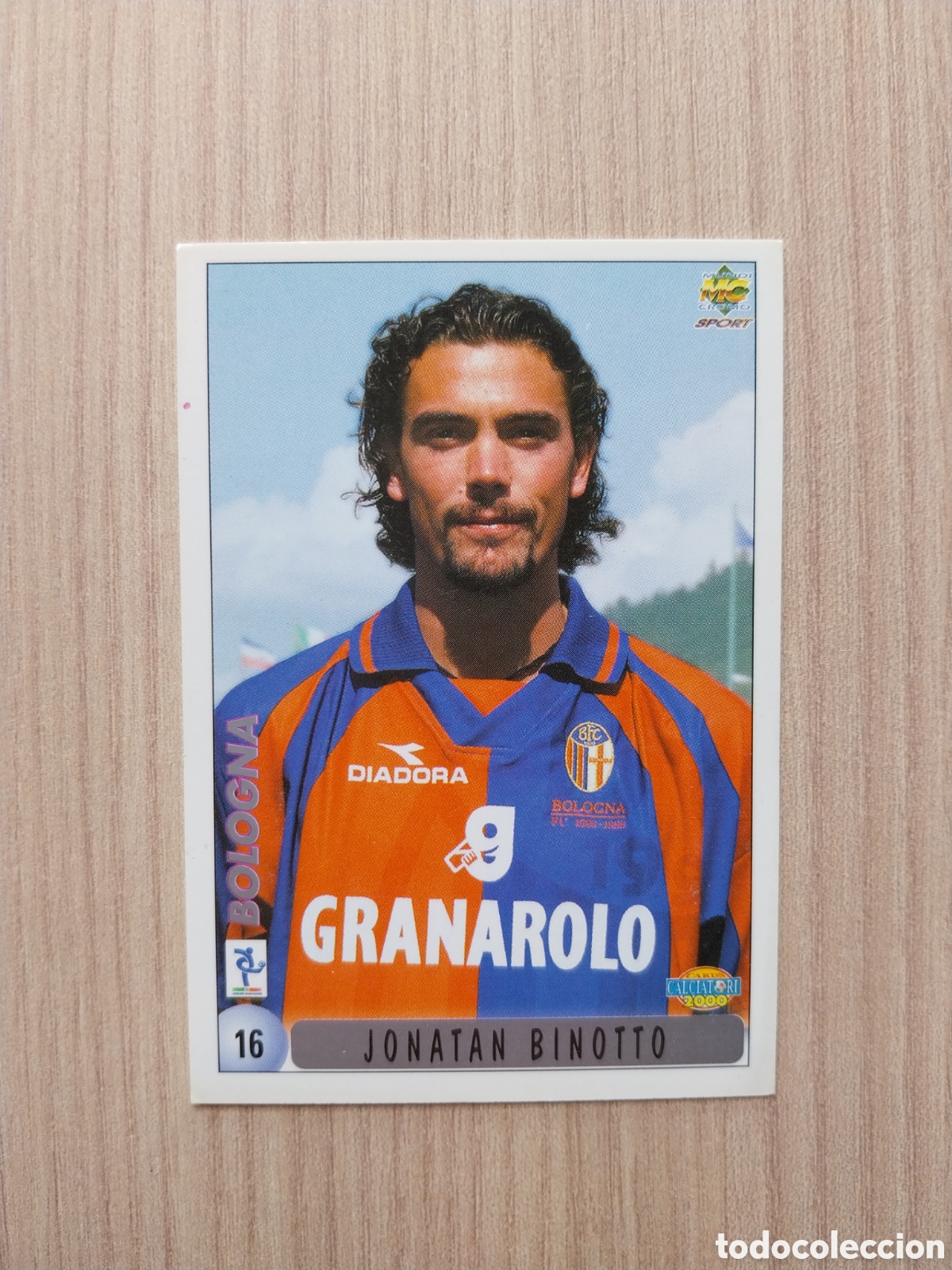 Cartes &agrave; collectionner de Football: JONATAN BINOTTO MASSIMO PAGANIN N&deg; 16 CALCIATORI 1999 2000 99 00 BOLOGNA MUNDICROMO ITALIA CARTA