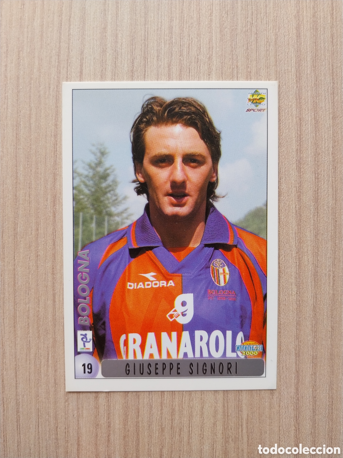 Cartes &agrave; collectionner de Football: GIUSEPPE SIGNORI GIULIO FALCONE N&deg; 19 CALCIATORI 1999 2000 99 00 BOLOGNA MUNDICROMO ITALIA CARTA