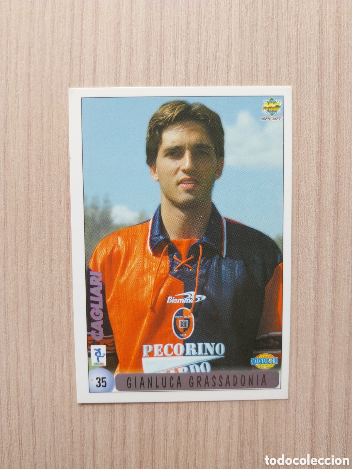 Cromos de F&uacute;tbol: GIANLUCA GRASSADONIA JONATHAN ZEBINA N&deg;35 CALCIATORI 1999 2000 99 00 CAGLIARI MUNDICROMO ITALIA LIGA