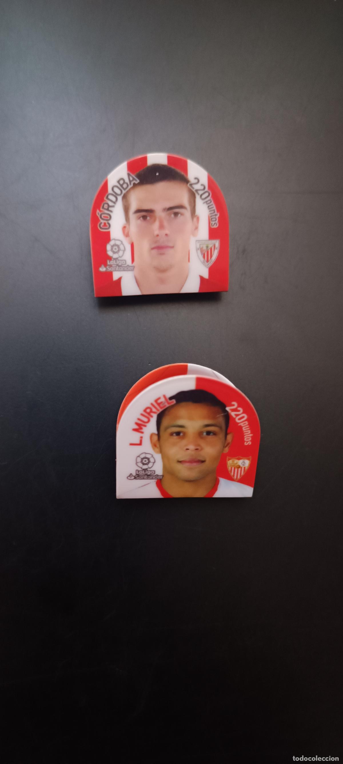 Cromos de F&uacute;tbol: LUIS MURIEL SEVILLA y CORDOBA AT. BILBAO GREFUCHAPA 18-19 GREFULIGA CHAPA LIGA GREFUSA 2018-2019