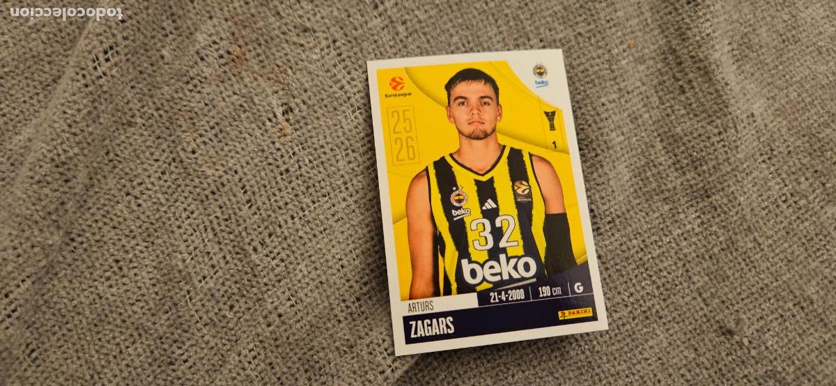 Fu&szlig;ball-Sticker: euroliga fenerbahce 188 zagaris euroleague 2025 2026 25 26 trading card