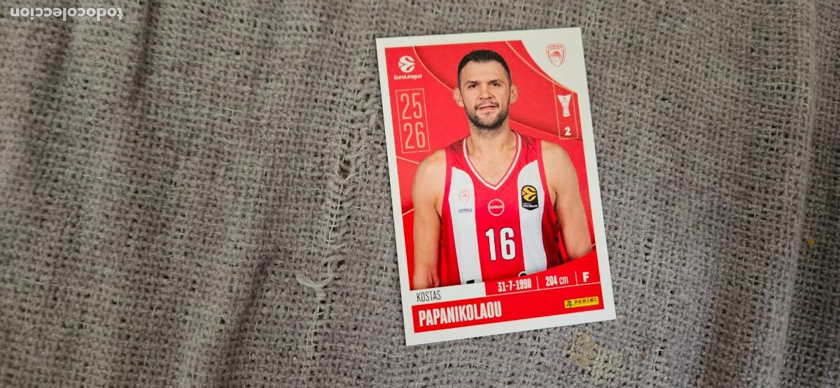 Cromos de F&uacute;tbol: euroliga olympiakos 259 papanikolau euroleague 2025 2026 25 26 trading card