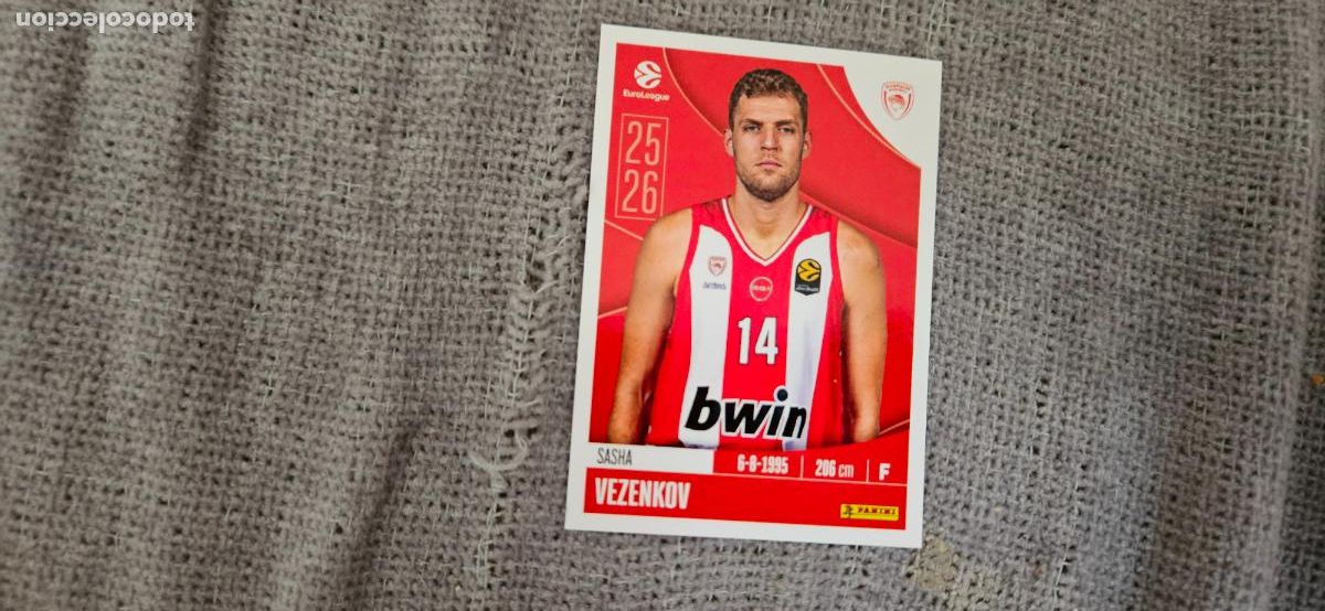 Cromos de F&uacute;tbol: euroliga olympiakos 258 vezenkov euroleague 2025 2026 25 26 trading card