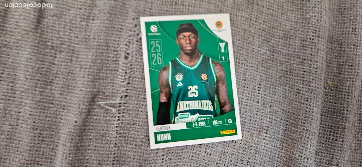Cromos de F&uacute;tbol: euroliga panathinaikos 271 nunn euroleague 2025 2026 25 26 trading card