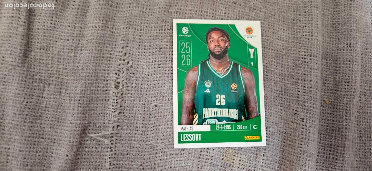Cromos de F&uacute;tbol: euroliga panathinaikos 280 lessort euroleague 2025 2026 25 26 trading card