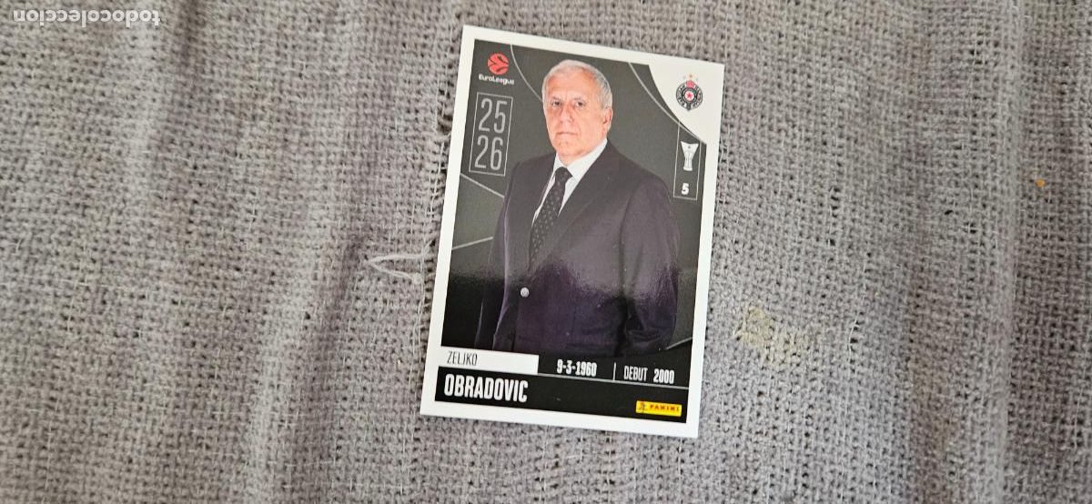 Cromos de F&uacute;tbol: euroliga partizan 300 obradovic euroleague 2025 2026 25 26 trading card