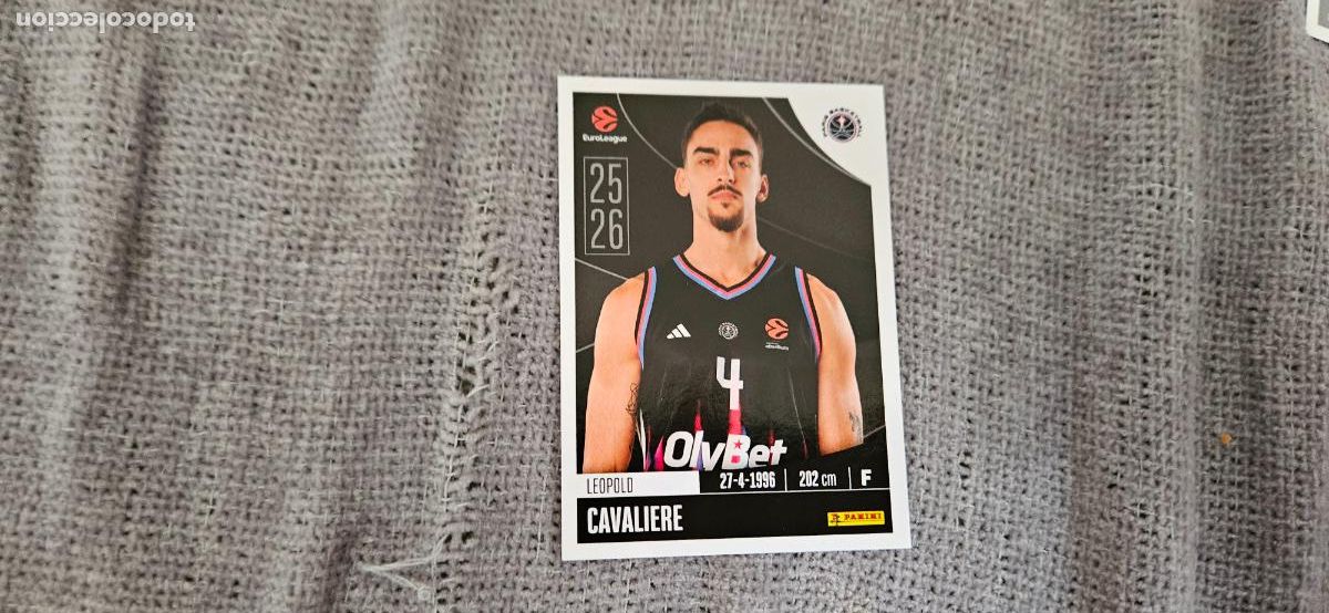 Cromos de F&uacute;tbol: euroliga paris 289 cavaliere 289 euroleague 2025 2026 25 26 trading card