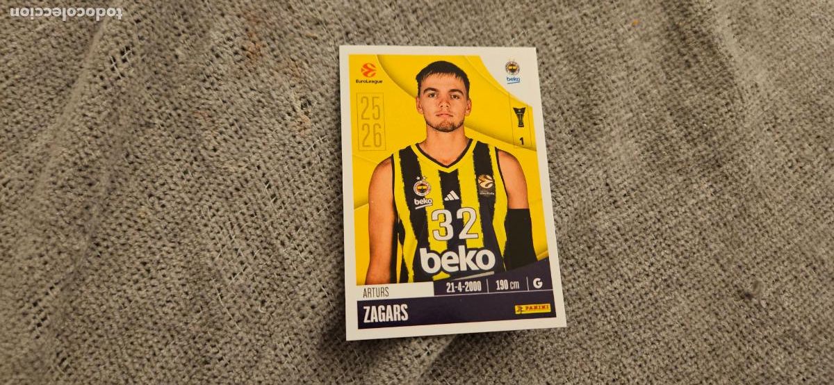 Fu&szlig;ball-Sticker: euroliga fenerbahce 188 zagaris euroleague 2025 2026 25 26 trading card