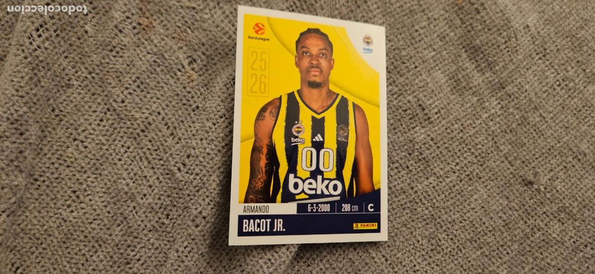 Fu&szlig;ball-Sticker: euroliga fenerbahce 195 bacon euroleague 2025 2026 25 26 trading card