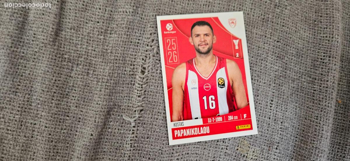 Cromos de F&uacute;tbol: euroliga olympiakos 259 papanikolau euroleague 2025 2026 25 26 trading card