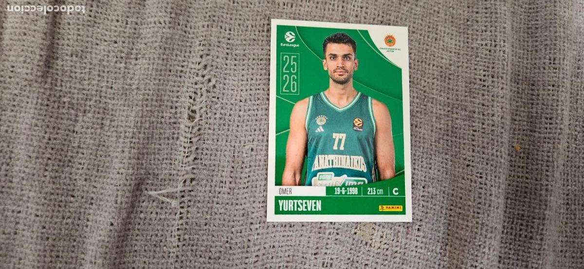 Cromos de F&uacute;tbol: euroliga panathinaikos 281 yurtseven euroleague 2025 2026 25 26 trading card