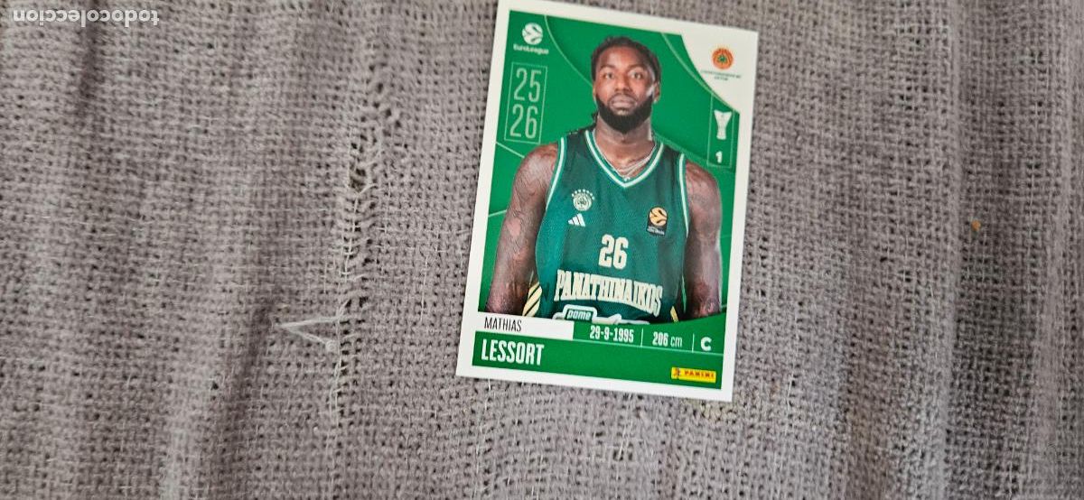 Cromos de F&uacute;tbol: euroliga panathinaikos 280 lessort euroleague 2025 2026 25 26 trading card