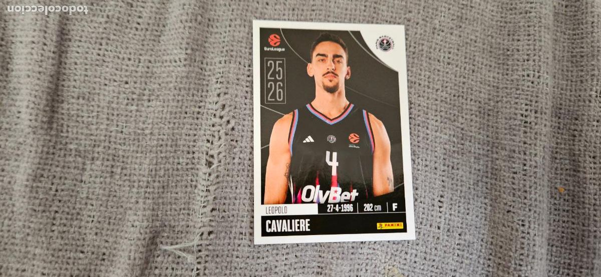 Cromos de F&uacute;tbol: euroliga paris cavaliere 289 euroleague 2025 2026 25 26 trading card
