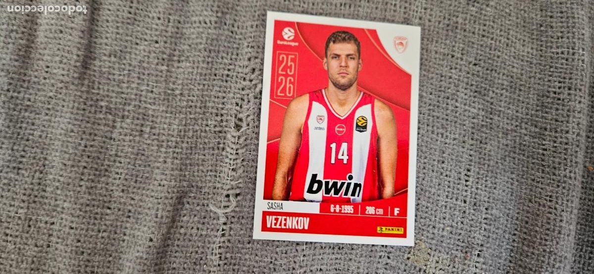 Cromos de F&uacute;tbol: euroliga olympiakos 258 vezenkov euroleague 2025 2026 25 26 trading card