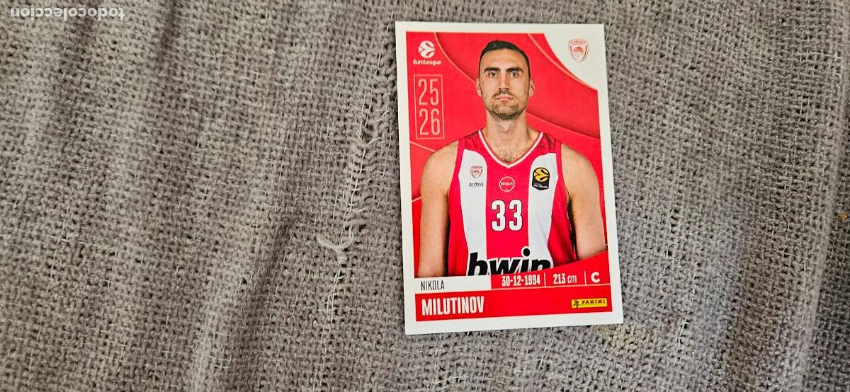 Cromos de F&uacute;tbol: euroliga olympiakos 262 milutinov euroleague 2025 2026 25 26 trading card