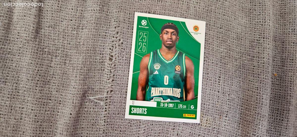 Cromos de F&uacute;tbol: euroliga panathinaikos 267 shorts euroleague 2025 2026 25 26 trading card