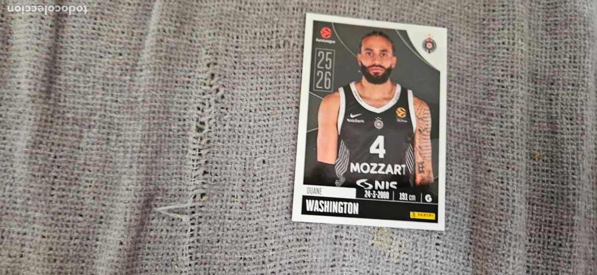 Cromos de F&uacute;tbol: euroliga partizan 303 washington euroleague 2025 2026 25 26 trading card