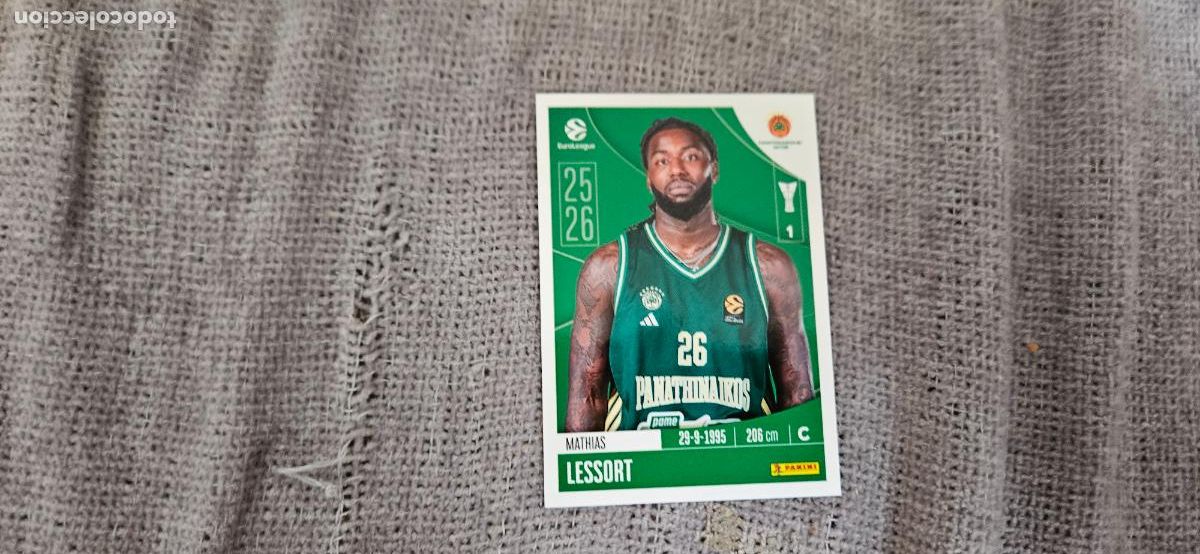 Cromos de F&uacute;tbol: euroliga panathinaikos 280 lessort euroleague 2025 2026 25 26 trading card