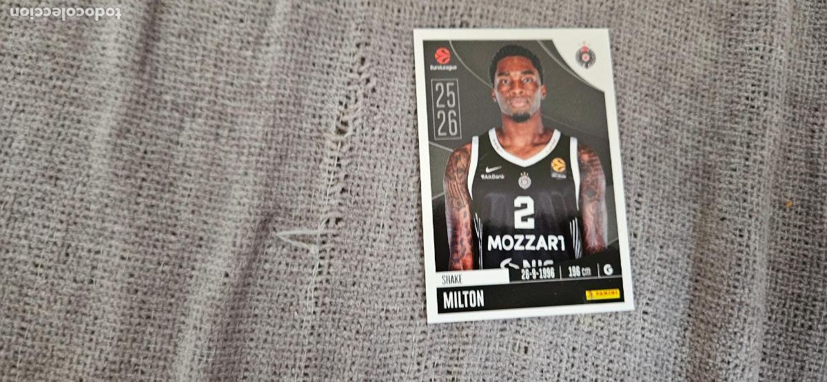 Cromos de F&uacute;tbol: euroliga partizan 302 milton euroleague 2025 2026 25 26 trading card
