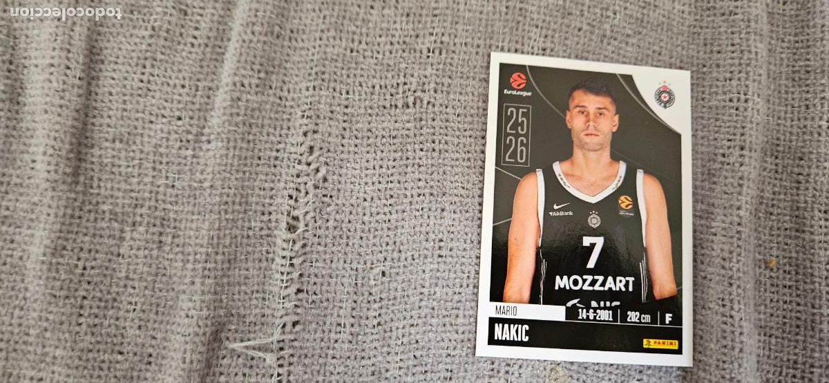 Cromos de F&uacute;tbol: euroliga partizan nakic 307 euroleague 2025 2026 25 26 trading card