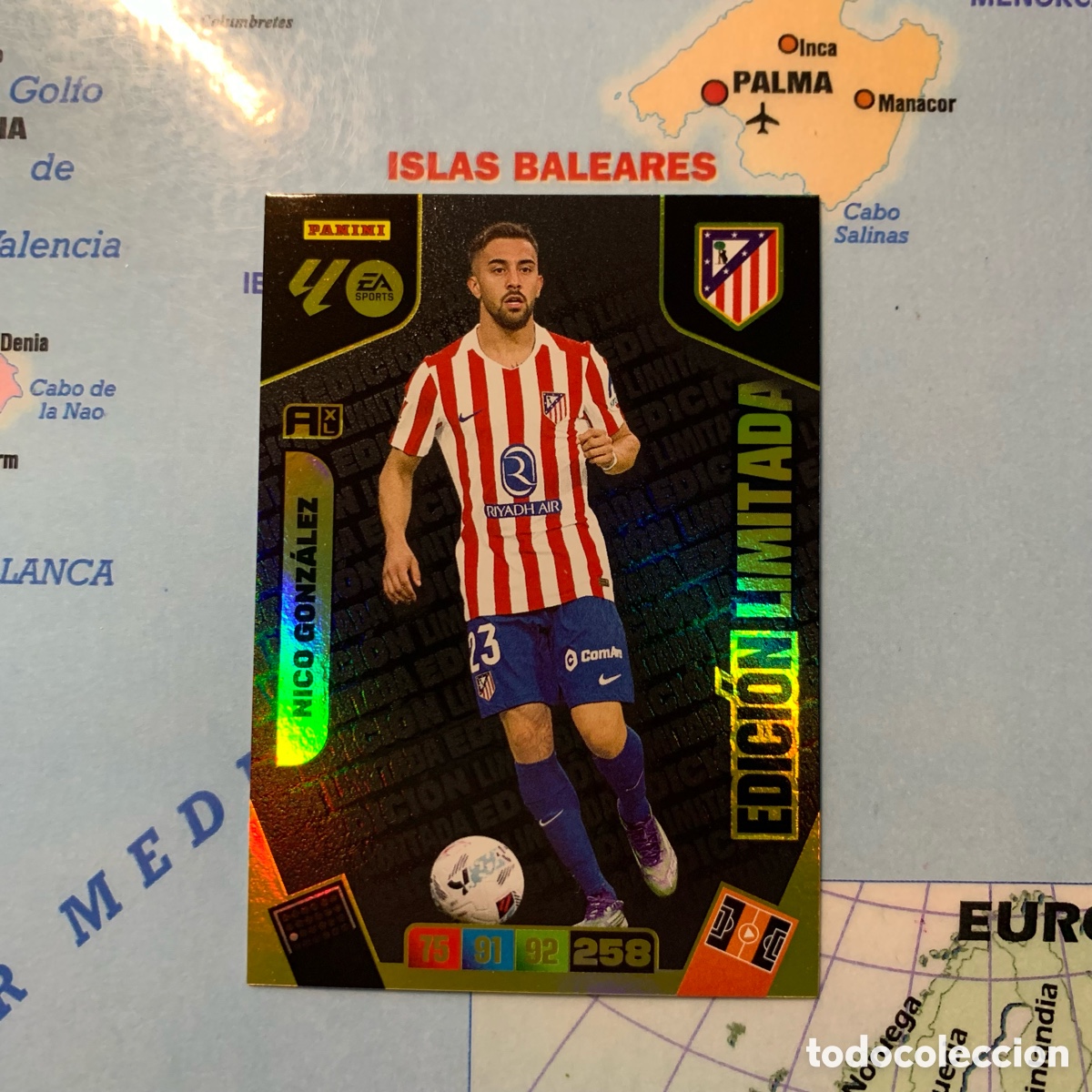 Cartes &agrave; collectionner de Football: Nico Gonz&aacute;lez edici&oacute;n limitada del Atl&eacute;tico de Madrid cromo Adrenalyn 25-26 2025-2026