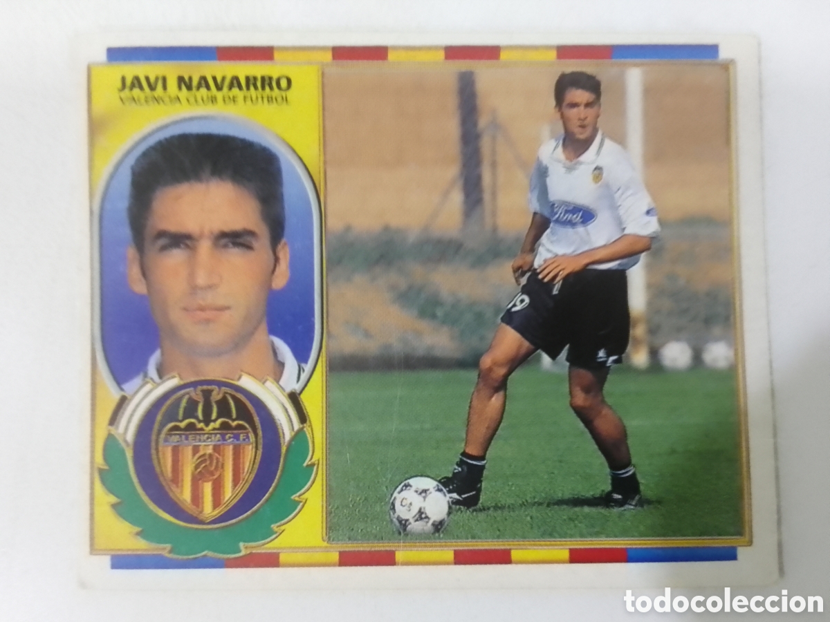 Cromos de F&uacute;tbol: Colecciones Este 96-97 Javi Navarro &bull; Valencia.