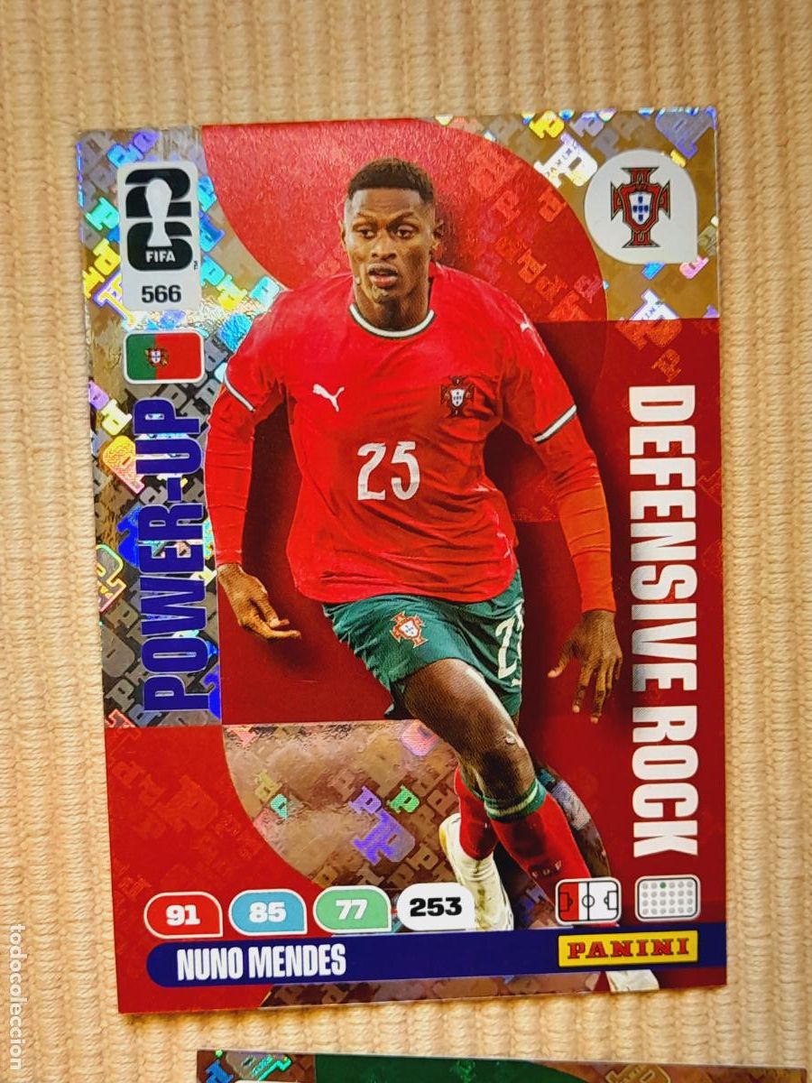 Cromos de F&uacute;tbol: CARD 566 NUNO MENDES (POWER-UP DEFENSIVE ROCK) PORTUGAL. FIFA WORLD CUP 2026 ADRENALYN XL