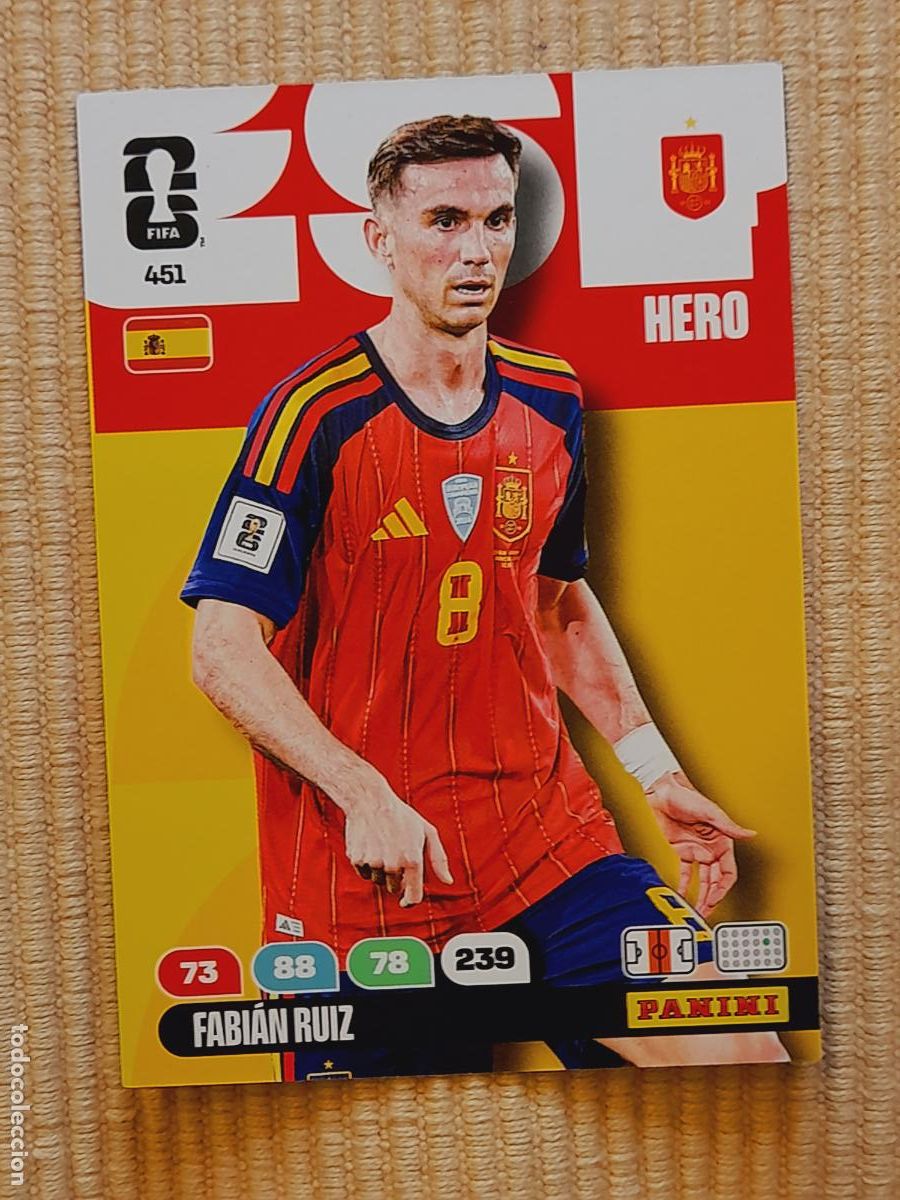 Cromos de F&uacute;tbol: CARD 451 FABIAN RUIZ (ESPA&Ntilde;A). FIFA WORLD CUP 2026 ADRENALYN XL