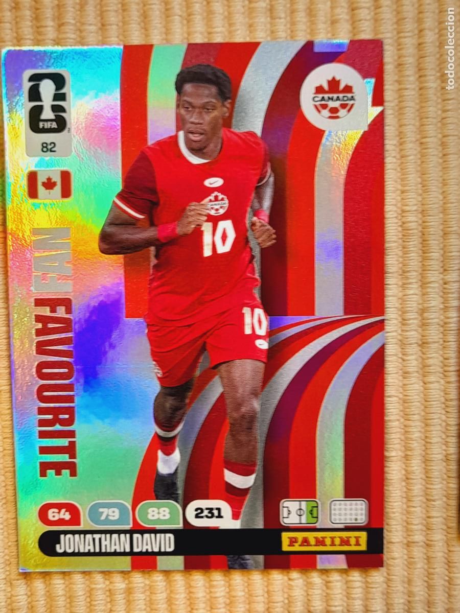 Cromos de F&uacute;tbol: CARD 82 JONATHAN DAVID (FAN FAVOURITE) CANADA. FIFA WORLD CUP 2026 ADRENALYN XL
