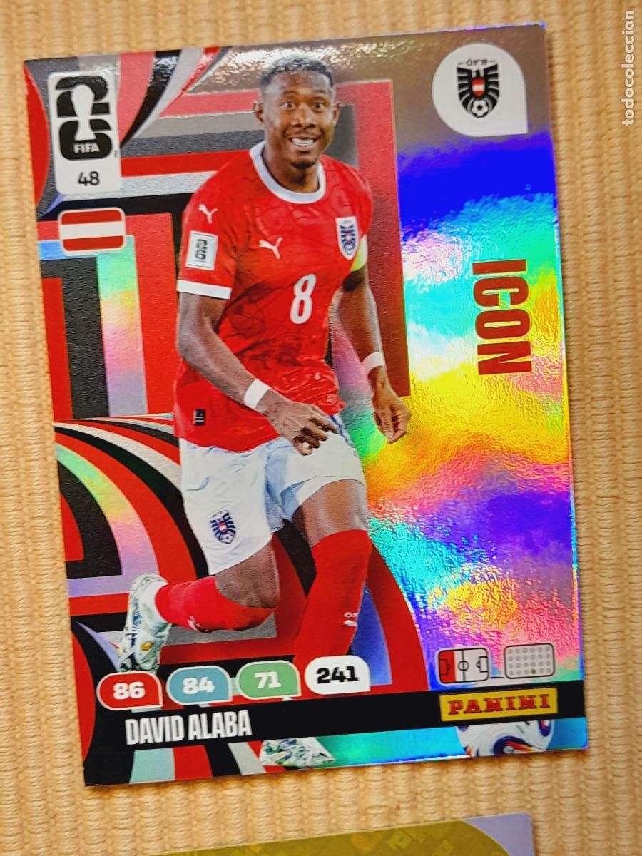 Cromos de F&uacute;tbol: CARD 48 DAVID ALABA (ICON) AUSTRIA. FIFA WORLD CUP 2026 ADRENALYN XL