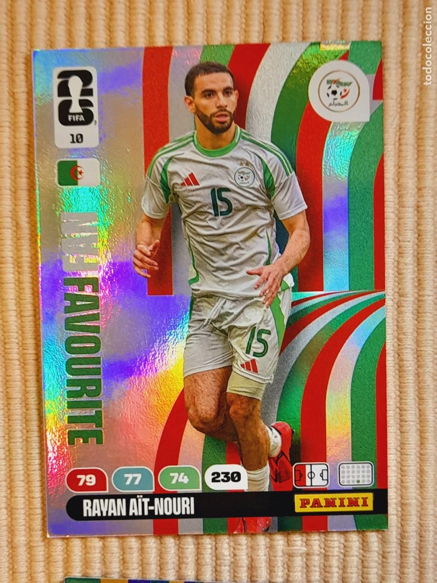Cromos de F&uacute;tbol: CARD 10 RAYAN AIT-NOURI (FAN FAVOURITE) ARGELIA. FIFA WORLD CUP 2026 ADRENALYN XL