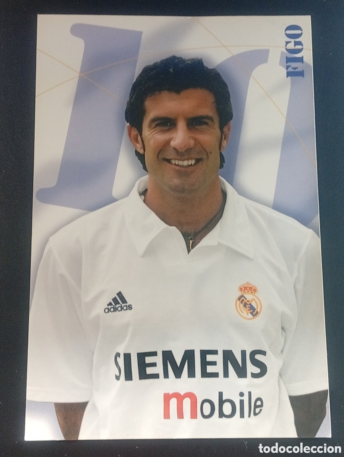 Cromos de F&uacute;tbol: 14 foto POSTAL OFICIAL LUIS FIGO REAL MADRID FOTOGRAF&Iacute;A NO CROMOS PANINI TOPPS PORTUGAL MAGIC BOX