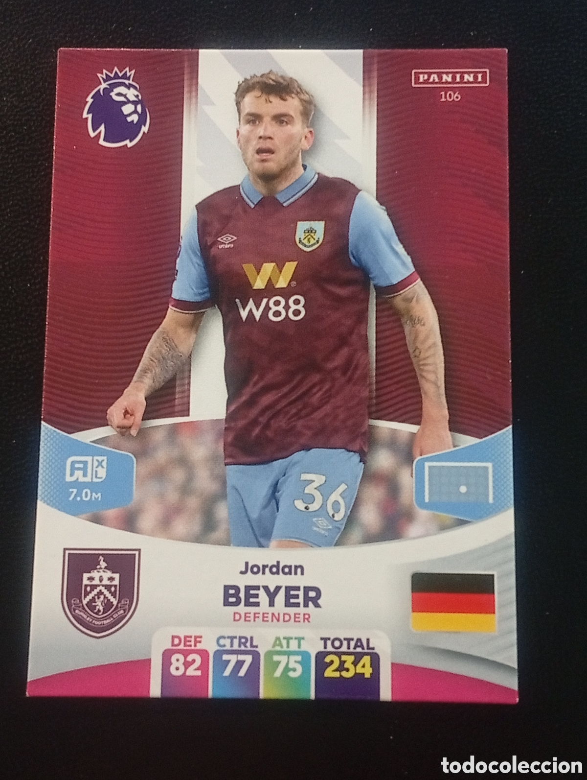 Cromos de F&uacute;tbol: 106 BEYER JORDAN BURNLEY 2023 2024 ADRENALYN XL PREMIER LEAGUE PANINI CROMOS CARDS TOPPS