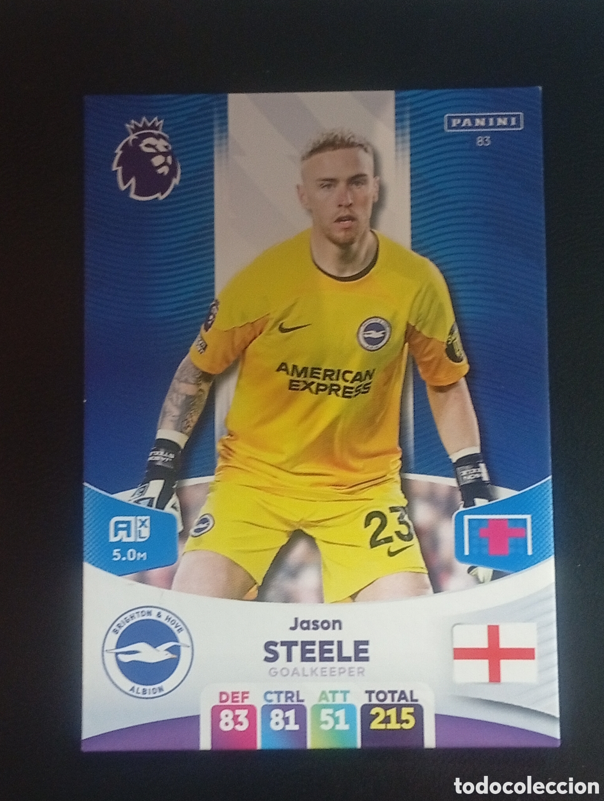 Cromos de F&uacute;tbol: 83 JASON STEELE BRIGHTON 2023 2024 ADRENALYN XL PREMIER LEAGUE PANINI CROMOS CARDS TOPPS