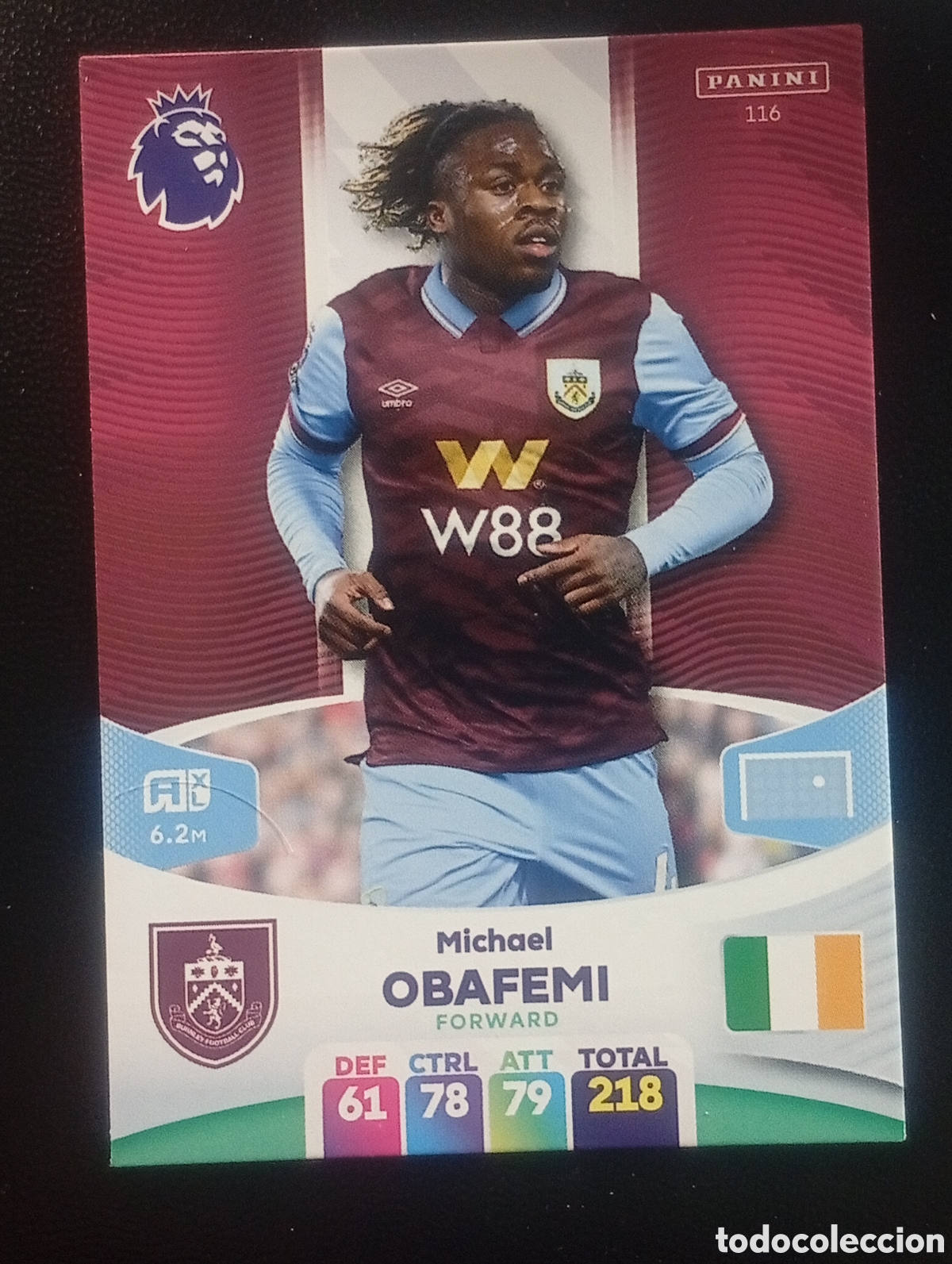 Cromos de F&uacute;tbol: 116 MICHAEL OBAFEMI BURNLEY 2023 2024 ADRENALYN XL PREMIER LEAGUE PANINI CROMOS CARDS TOPPS