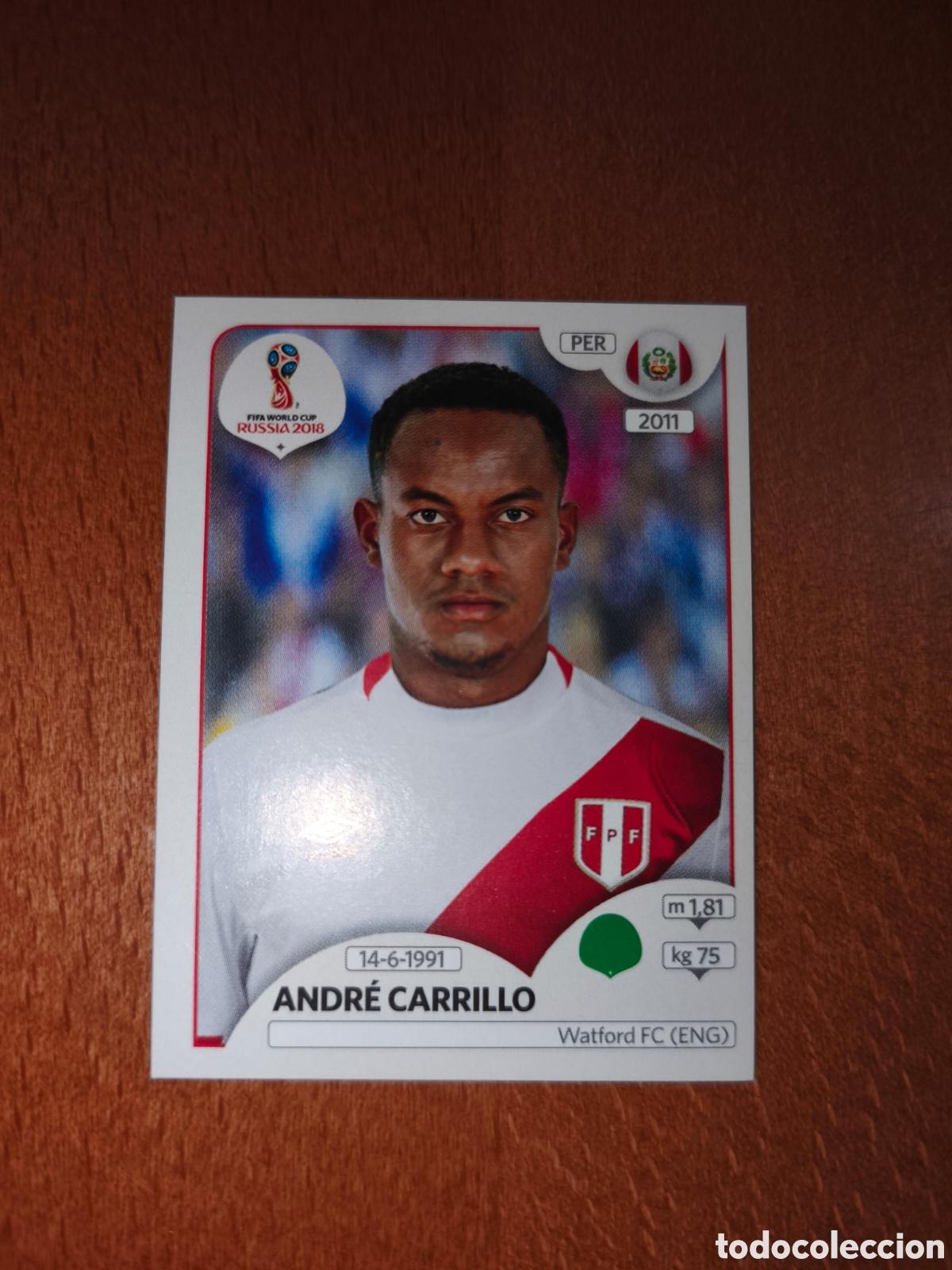 Fu&szlig;ball-Sticker: Andr&eacute; Carrillo n&deg;251 Fifa World Cup Rusia Russia 2018 Per&uacute;