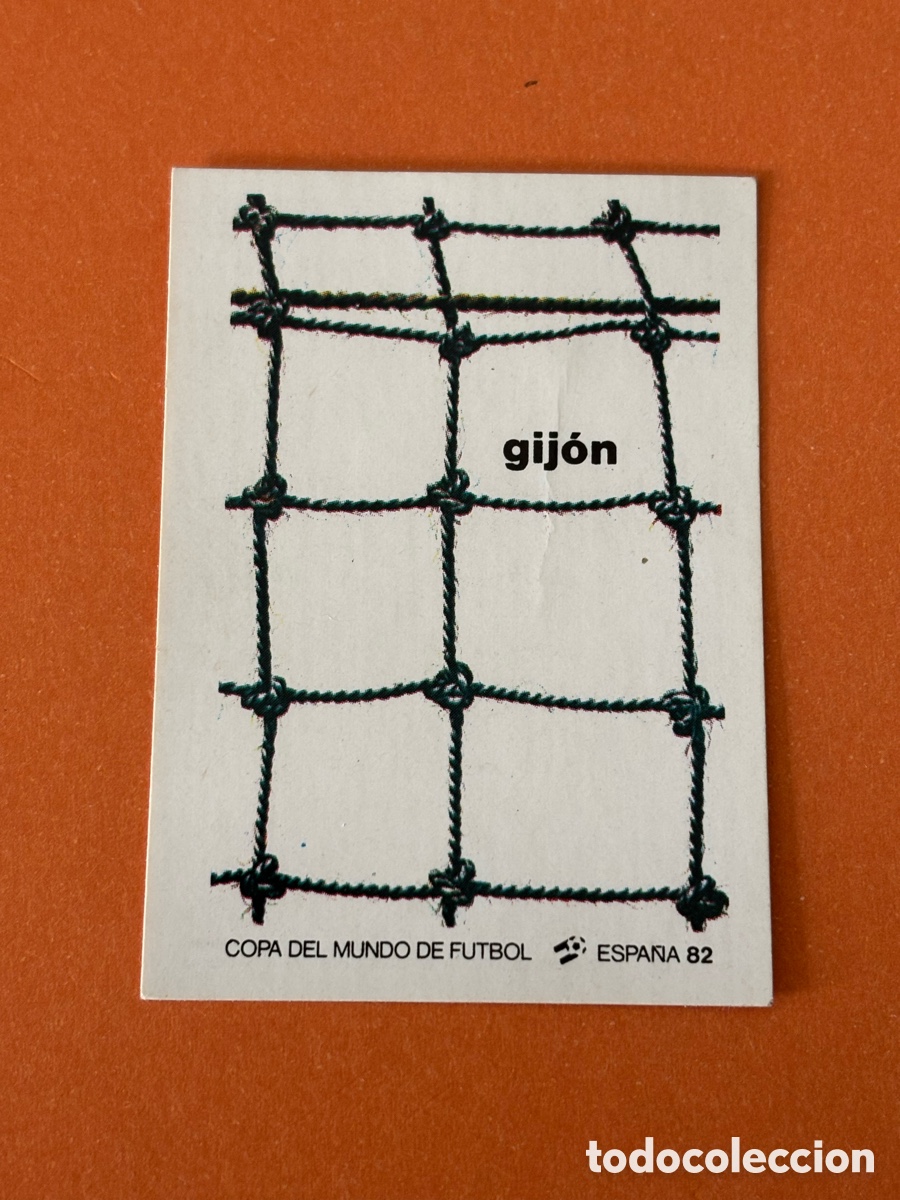 Cromos de F&uacute;tbol: CARTEL CIUDAD GIJON 10 MUNDIAL ESPA&Ntilde;A 1982 82 PANINI NUNCA PEGADO SIN PEGAR