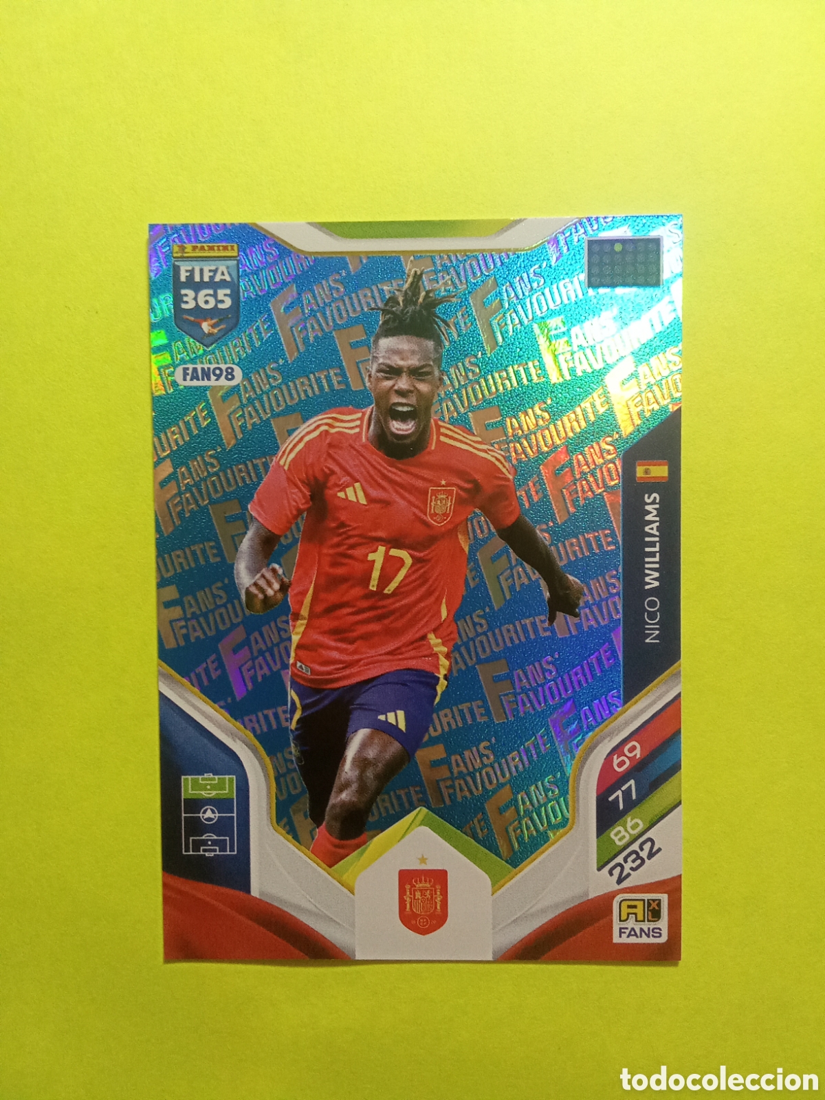 Figurine di Calcio: CROMO FAN 98 NICO WILLIAMS ESPA&Ntilde;A AZUL BLUE FAN FAVOURITE FIFA 365 2026 ADRENALYN 25-26