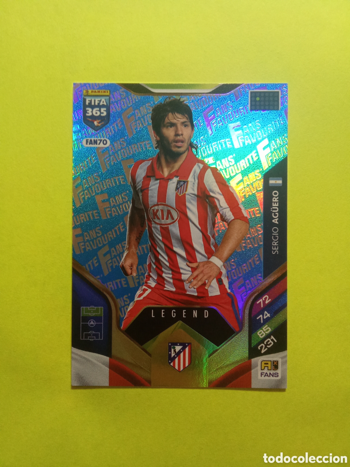 Figurine di Calcio: CROMO FAN 70 AGUERO LEGEND ATLETICO DE MADRID AZUL BLUE FAN FAVOURITE FIFA 365 2026 ADRENALYN 25-26