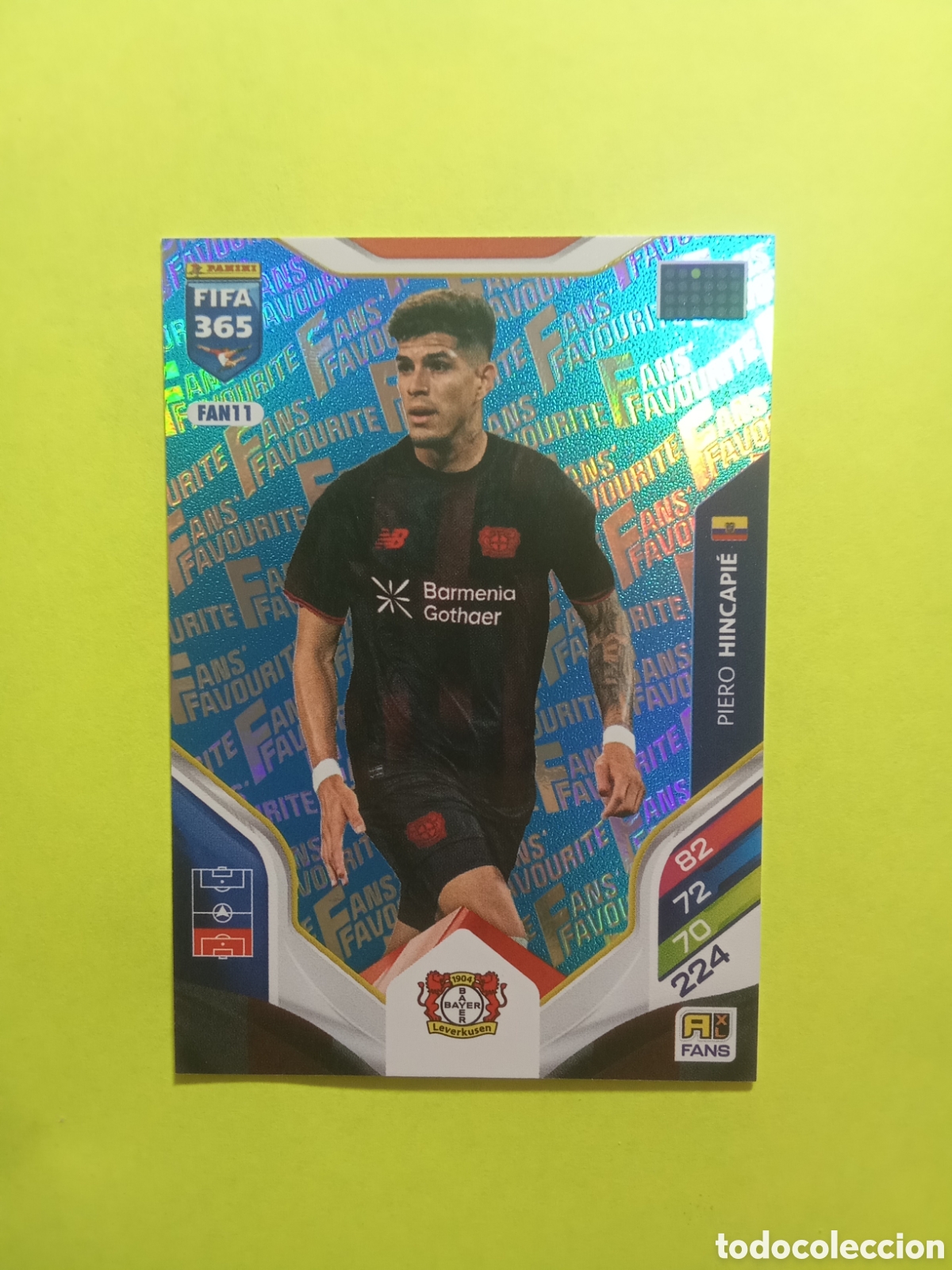 Figurine di Calcio: CROMO FAN 11 HINCAPIE BAYER LEVERCKUSEN AZUL BLUE FAN FAVOURITE FIFA 365 2026 ADRENALYN 25-26