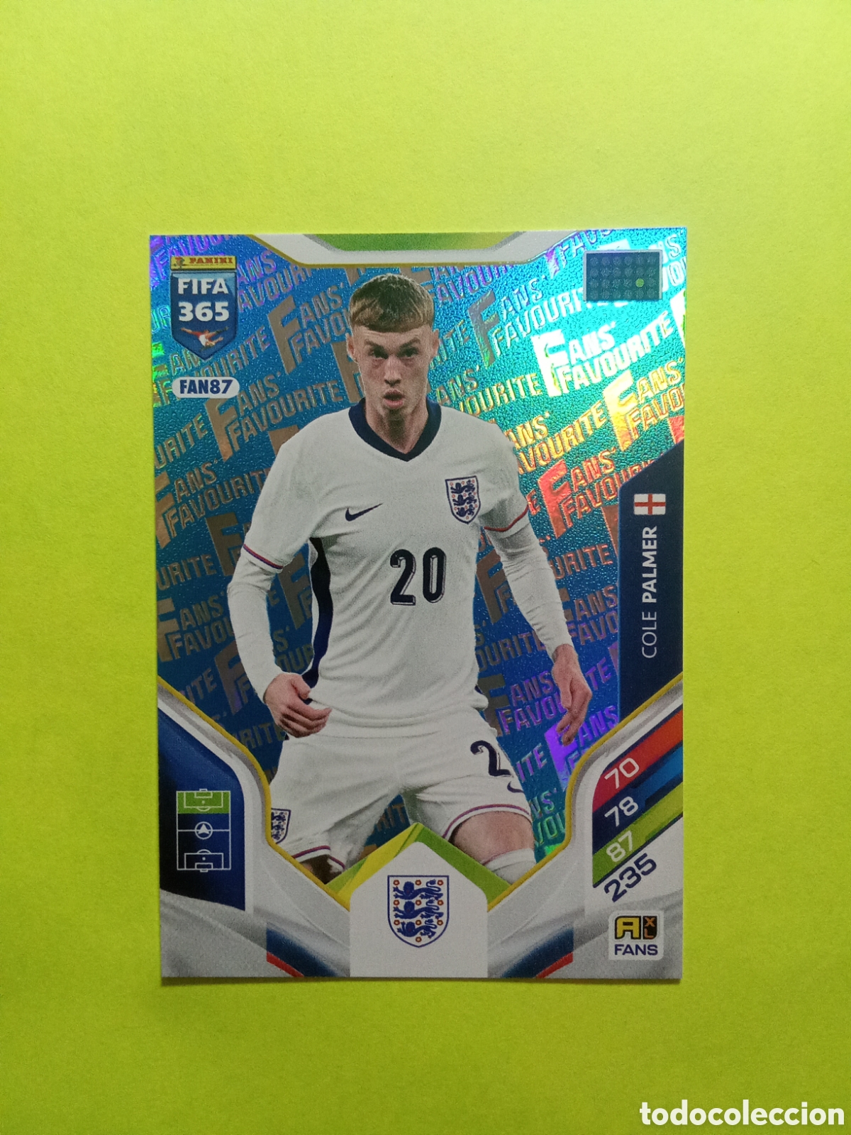 Figurine di Calcio: CROMO FAN 87 PALMER INGLATERRA AZUL BLUE FAN FAVOURITE FIFA 365 2026 ADRENALYN 25-26