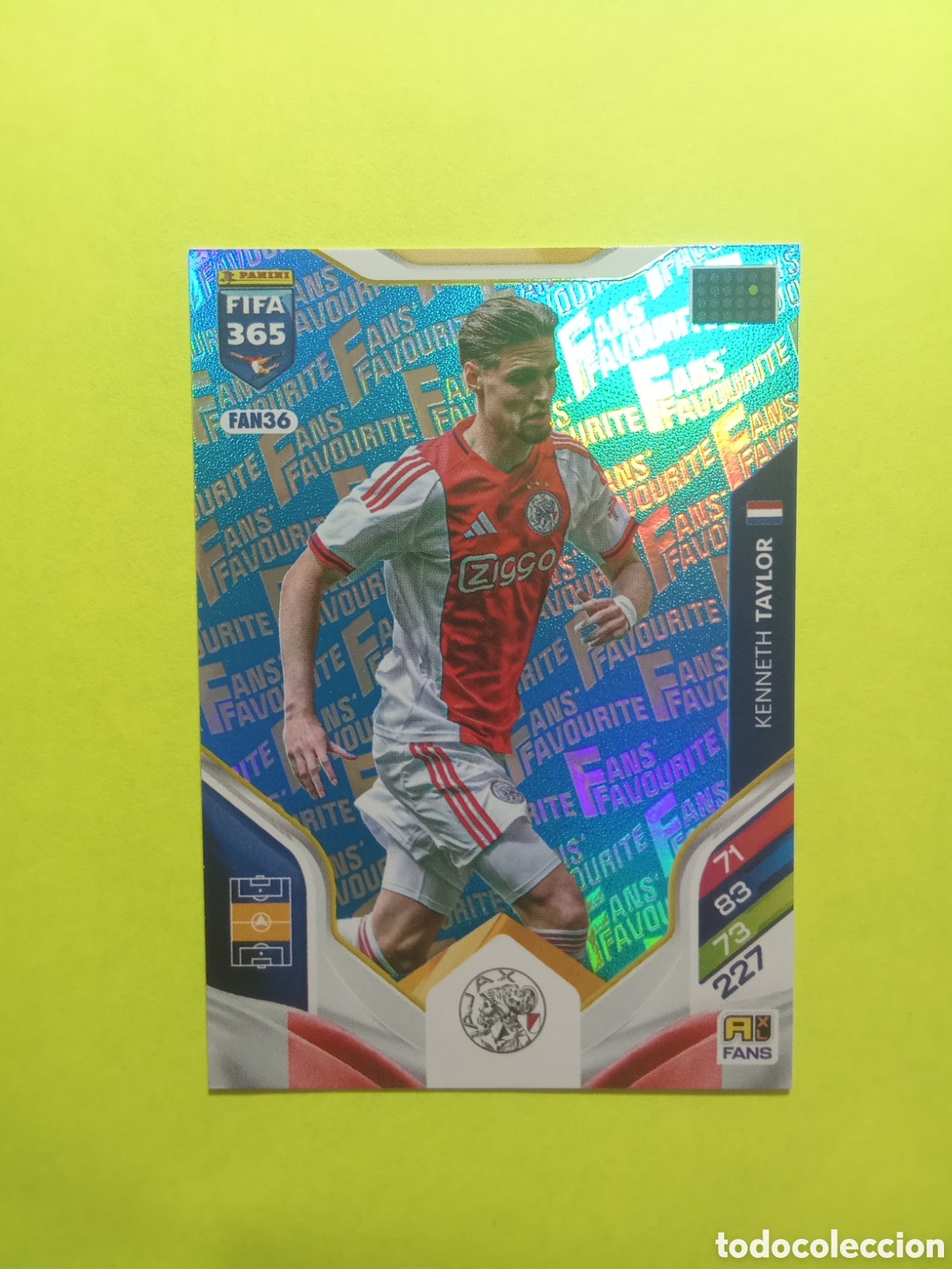 Figurine di Calcio: CROMO FAN 36 TAYLOR AJAX AZUL BLUE FAN FAVOURITE FIFA 365 2026 ADRENALYN 25-26