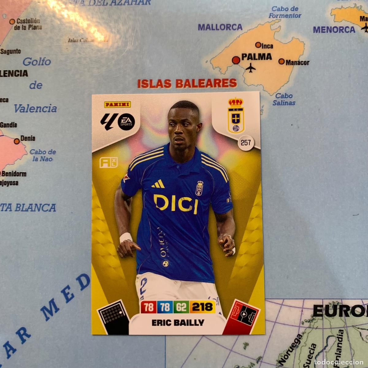 Cartes &agrave; collectionner de Football: Eric Bailly n&uacute;mero 257 del Oviedo cromo adrenalyn XL 25-26 2025-2026