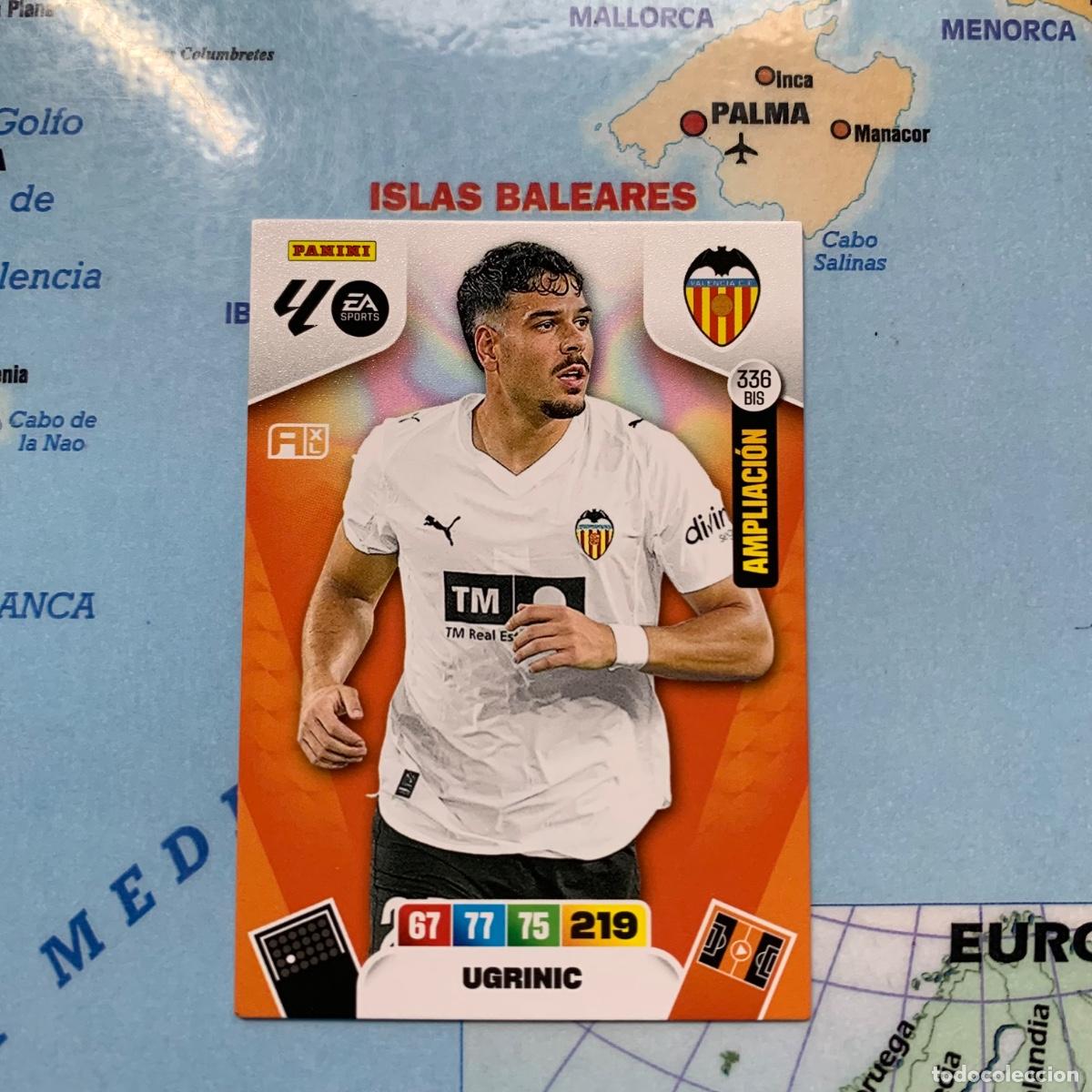 Cartes &agrave; collectionner de Football: Ugrinic ampliacion n&uacute;mero 336 Bis del Valencia cromo adrenalyn XL 25-26 2025-2026